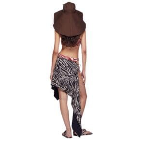 THE ATTICO CAPPUCCINO AND BLACK SKIRT