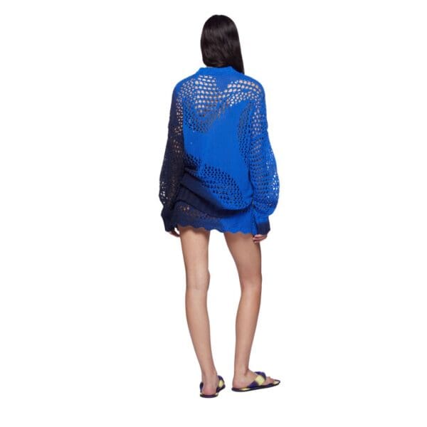 THE ATTICO BLUE AND LIGHT GREY SWEATER