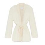 YVES SALOMON MERINO KNIT AND MINK CARDIGAN