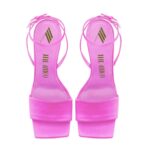 THE ATTICO ''CHEOPE'' FUCHSIA AND FLUO FUCHSIA SANDAL