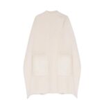 YVES SALOMON CASHMERE WOOL CAPE WITH MINK FUR