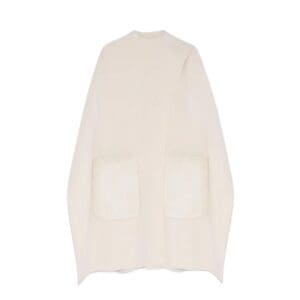 YVES SALOMON CASHMERE WOOL CAPE WITH MINK FUR
