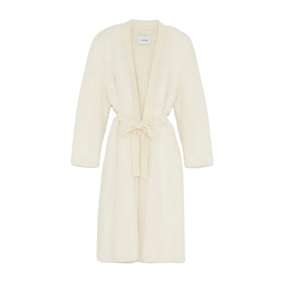 YVES SALOMON MERINO KNIT AND MINK LONG CARDIGAN
