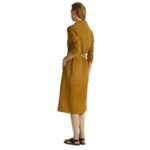 YVES SALOMON LONG BELTED COAT IN DOUBLE-SIDED VELOUR LAMB LEATHER