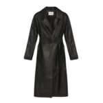 YVES SALOMON LONG LEATHER TRENCH COAT