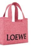 LOEWE FONT TOTE MINI BAG IN RAFFIA