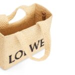 LOEWE FONT TOTE SMALL BAG IN RAFFIA