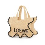 LOEWE FONT TOTE SMALL BAG IN RAFFIA