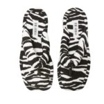 THE ATTICO "INDIE" WHITE AND BLACK FLAT THONG