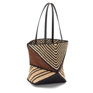 LOEWE PUZZLE FOLD TOTE BAG IN RAFFIA
