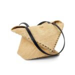 LOEWE PUZZLE FOLD TOTE BAG IN RAFFIA