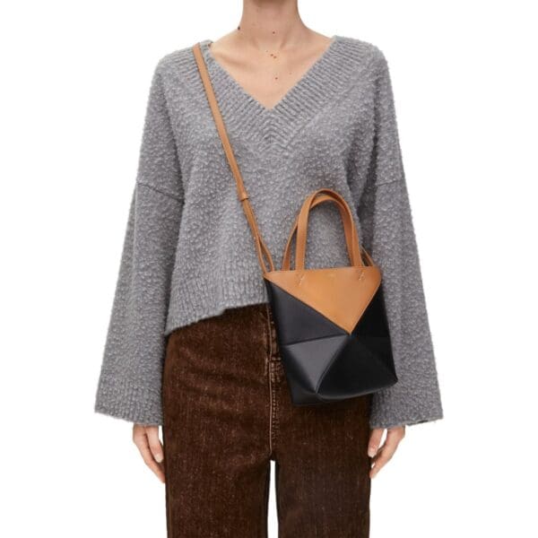 LOEWE PUZZLE FOLD TOTE MINI BAG IN SHINY CALFSKIN