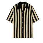 NANUSHKA ZIKO STRIPED TERRY-KNIT SHIRT BLACK