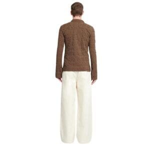 NANUSHKA ZEPH SEERSUCKER SHIRT BROWN