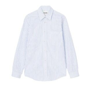 NANUSHKA KALEB STRIPED COTTON SHIRT BLUE