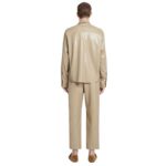 NANUSHKA LENN OKOBOR ALT-LEATHER SHIRT BROWN