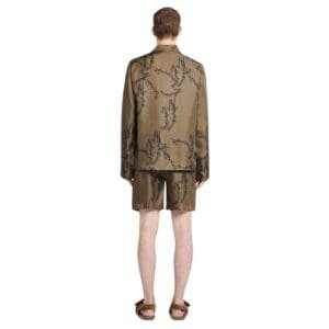 NANUSHKA EMIN SILK-TWILL SHIRT GREEN