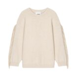 NANUSHKA JULIEN FRINGED TEXTURED-LINEN SWEATSHIRT WHITE