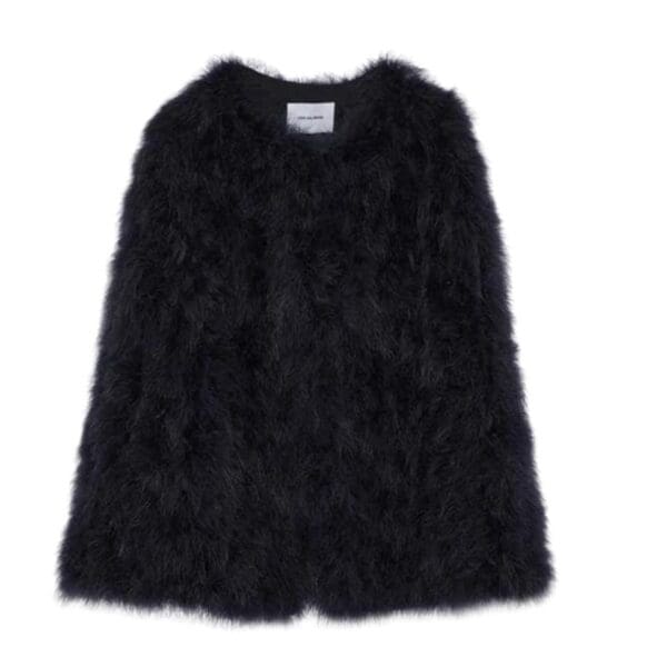 YVES SALOMON LONG FEATHER CAPE