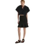 YVES SALOMON CROPPED FEATHER BOLERO