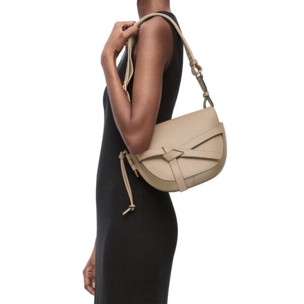 LOEWE SMALL GATE BAG IN SOFT CALFSKIN AND JACQUARD