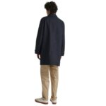 YVES SALOMON MAC COAT IN DOUBLE-SIDED FABRIC WITH LEATHER DETAILS