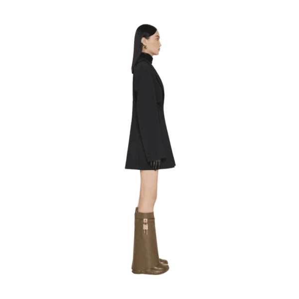 GIVENCHY SHARK LOCK BIKER ANKLE BOOTS IN GRAINED LEATHER