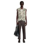 NANUSHKA TERENCE CASHMERE-BLEND VEST SPIRAL CREME/BLACK