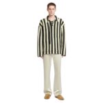 NANUSHKA JORRIT STRIPED TERRY-KNIT SWEATER BLACK/PALE YELLOW