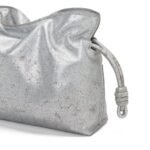 LOEWE MINI FLAMENCO CLUTCH BAG IN METALLIC