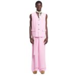 NANUSHKA SEMME SILK VISCOSE TWEED VEST PINK