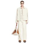 NANUSHKA MILLER EMBROIDERED WASHED CANVAS JACKET NUDE