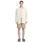 NANUSHKA BEAUX STRIPED DENIM LONG-SLEEVE SHIRT CREME