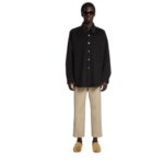 NANUSHKA MARTIN DOUBLE WOOL SILK OVERSHIRT BLACK