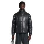 NANUSHKA MARRON OKOBOR ALT-LEATHER PUFFER JACKET BLACK