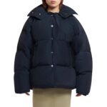 NANUSHKA JOLYN TECH POPLIN PUFFER JACKET OFF BLACK