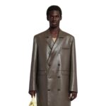 NANUSHKA SVERRE REGENERATED LEATHER COAT BROWN