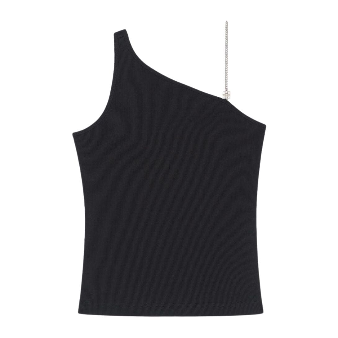 GIVENCHY ASYMMETRIC TOP IN COTTON WITH CHAIN DETAIL