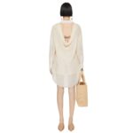 GIVENCHY OVERSIZED SHIRT IN SILK AND LINEN WITH DRAPED BACK