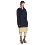 DRIES VAN NOTEN OVERSIZED BELTED COAT NAVY