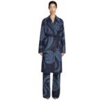 DRIES VAN NOTEN EMBROIDERED COAT INDIGO