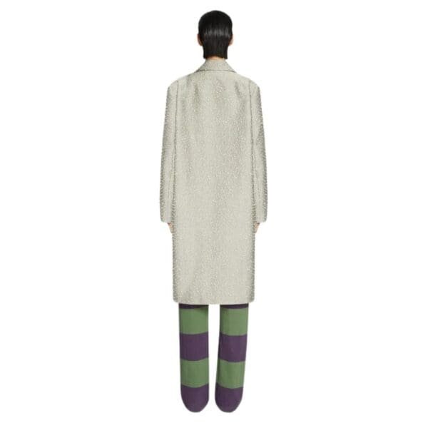 DRIES VAN NOTEN EMBELLISHED COAT SILVER