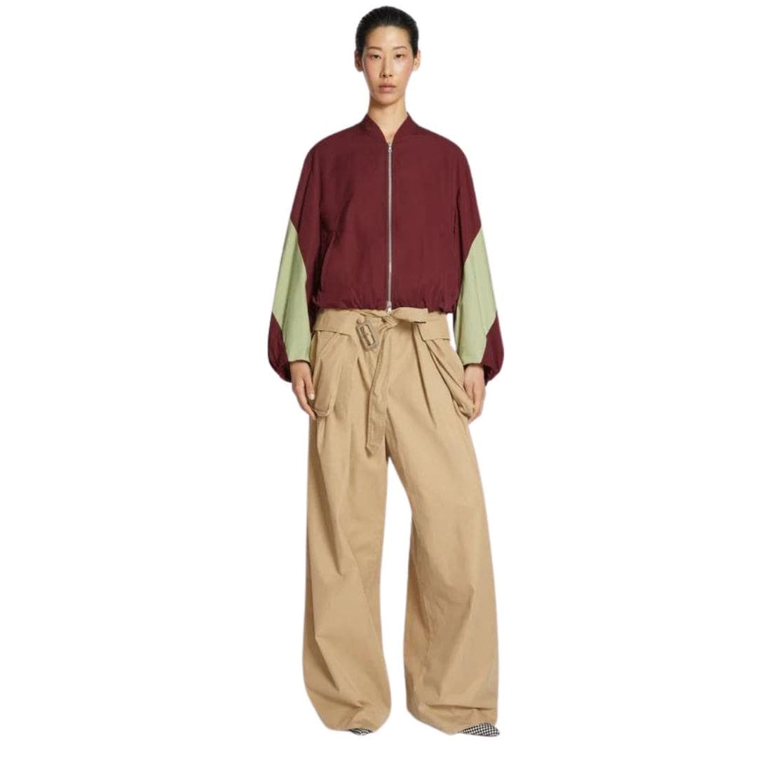 DRIES VAN NOTEN CROPPED BOMBER BORDEAUX