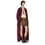 DRIES VAN NOTEN LOOSE OVERDYED COAT BURGUNDY
