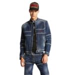 DSQUARED2 HERITAGE DENIM BIKER JACKET