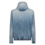 DSQUARED2 LIGHT SUPER SOFT WASH DENIM DIAMONDS HOODIE JACKET