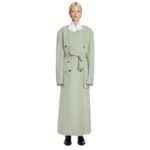 DRIES VAN NOTEN OVERSIZED BELTED COAT CEMENT
