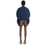 DRIES VAN NOTEN RUFFLED BOMBER NAVY