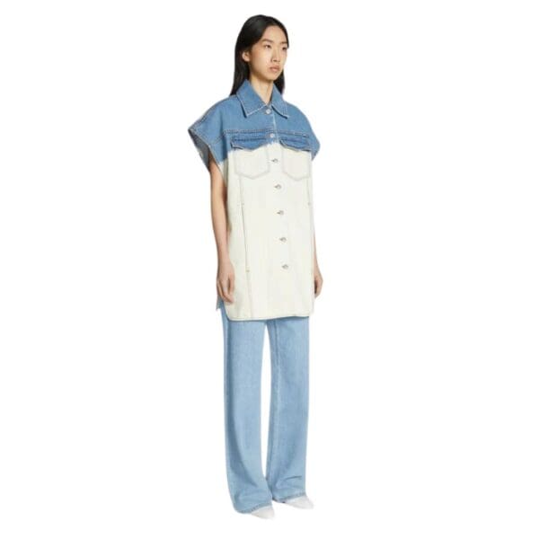 DRIES VAN NOTEN BLEACH DENIM VEST WHITE