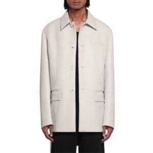 NANUSHKA DANICK REGENERATED LEATHER JACKET CRAYON